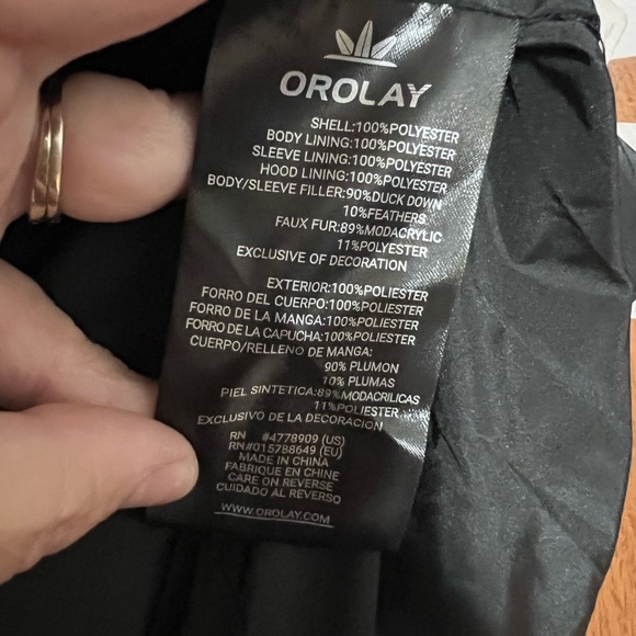 New Orolay Women's Full Zip Slant Pocket Hooded Puffer Down Coat Jacket Size XL - Picture 10 of 11